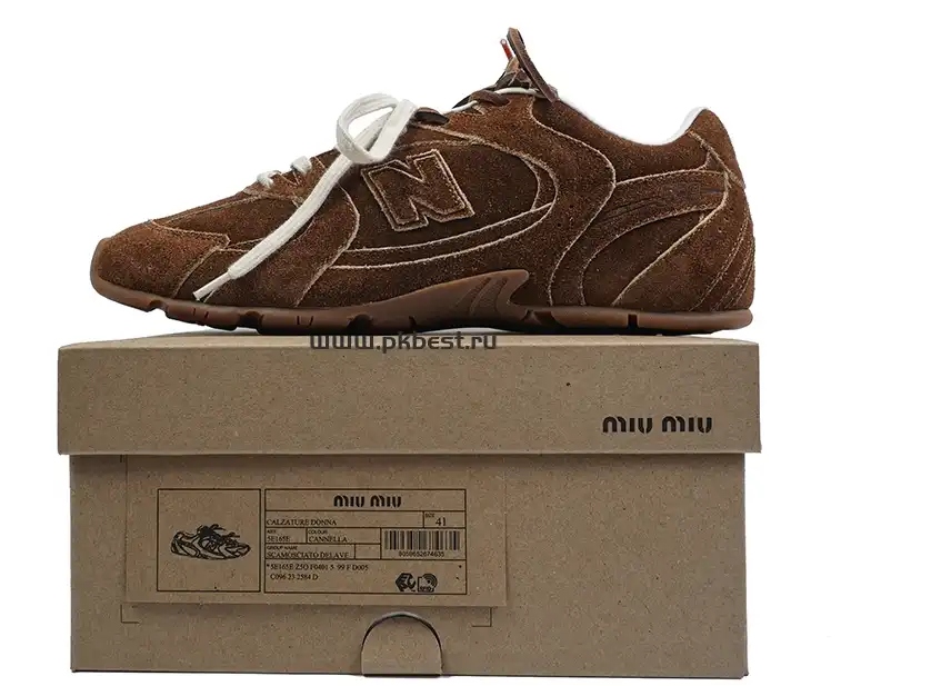 PK GOD New Balance x MIU MIU NB 530 SL Dark brown RETAIL MATERIALS READY TO SHIP