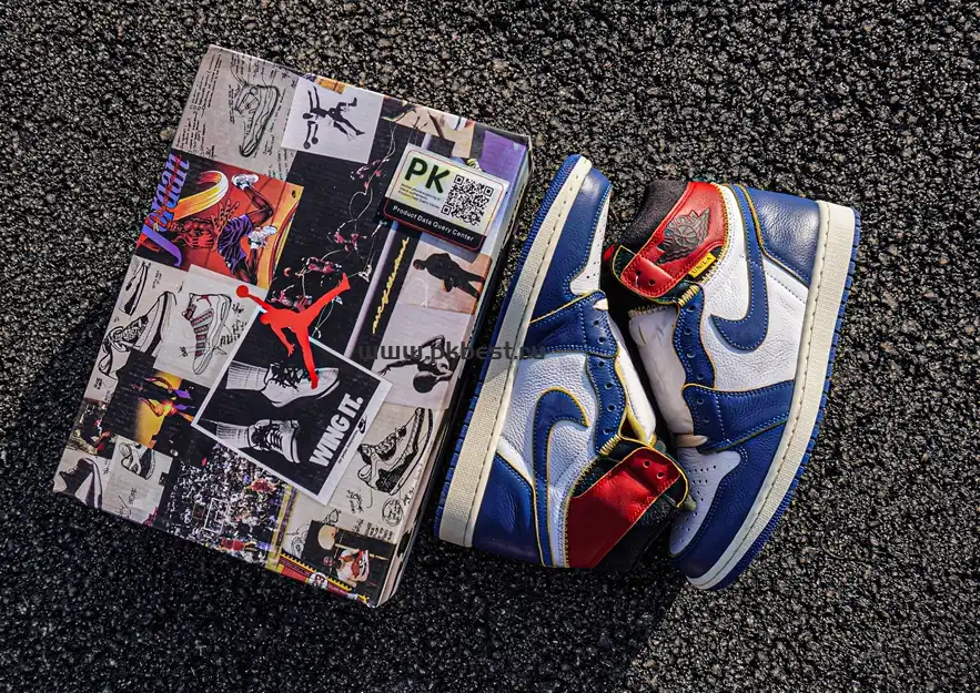 PK 5.0 Jordan 1 Retro High Union Los Angeles Blue Toe RETAIL MATERIALS READY TO SHIP