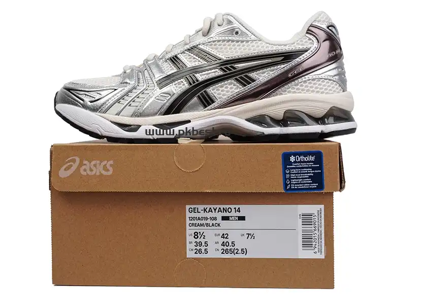 PK GOD Asics Gel-Kayano 14  Y2K  Black, white and silver RETAIL MATERIALS READY TO