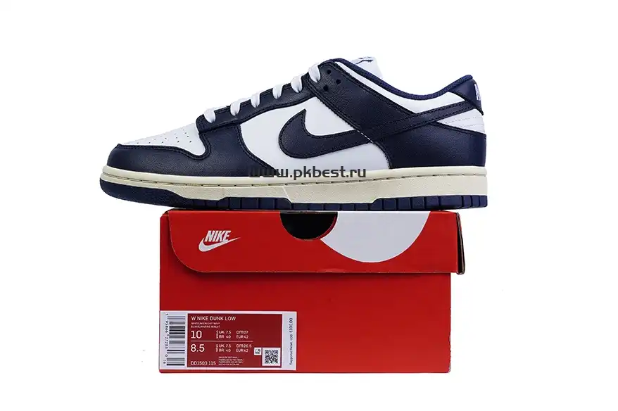 PK GOD Dunk Low Vintage Navy W RETAIL MATERIALS READY TO SHIP