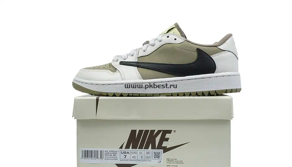 PK5.0 Jordan 1 Retro Low Golf Travis Scott Neutral Olive RETAIL MATERIALS READY TO SHIP