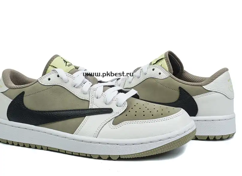 PK5.0 Jordan 1 Retro Low Golf Travis Scott Neutral Olive RETAIL MATERIALS READY TO SHIP