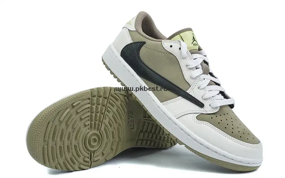 PK5.0 Jordan 1 Retro Low Golf Travis Scott Neutral Olive RETAIL MATERIALS READY TO SHIP