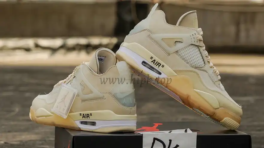 JORDAN 4 RETRO OFF-WHITE SAIL RETAIL MATERIALS READY TO SHIP