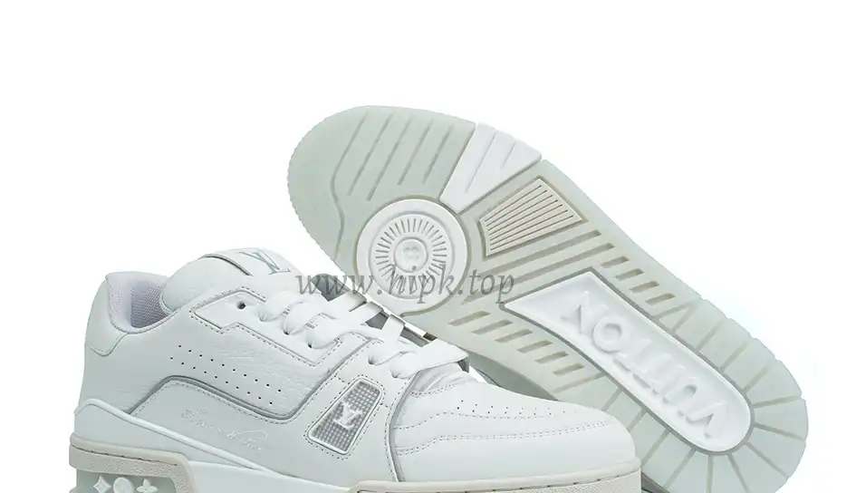 PK god Louis Vuitton LV Trainer #54 Signature ALL White retail materials ready to ship