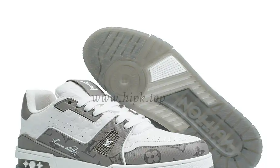 PK god Louis Vuitton LV Trainer #54 Signature White GREY retail materials ready to ship