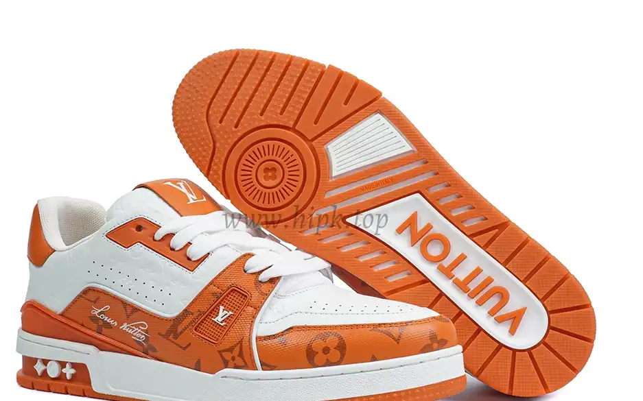 PK god Louis Vuitton LV Trainer #54 Signature orange White retail materials ready to ship