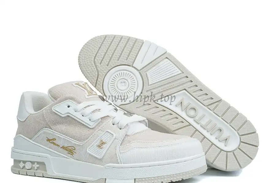 PK god Louis Vuitton LV Trainer Beige Monogram Demin retail materials ready to ship