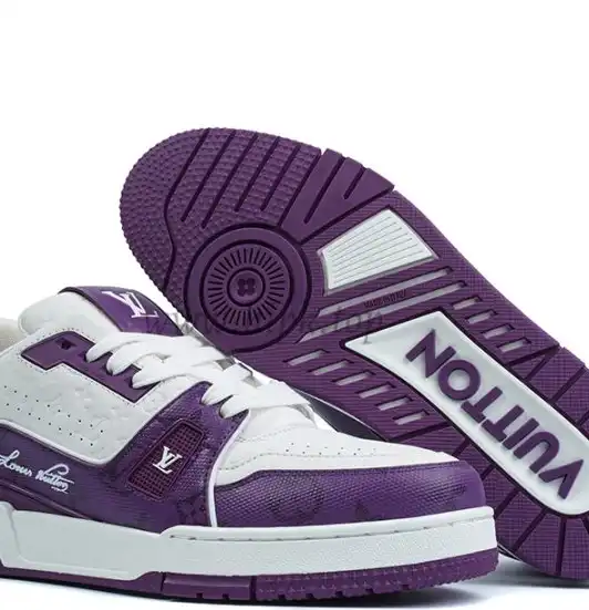 PK god Louis Vuitton LV Trainer multiple colorful purple retail materials ready to ship