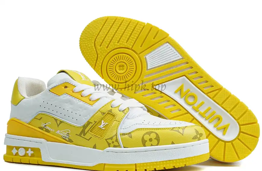 Pkgod Louis Vuitton TrainerWhite Yellow Monogram retail materials ready to ship