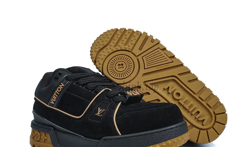 PK God Louis Vuitton Trainer Maxi Black Brown Suede RETAIL MATERIALS READY TO SHIP