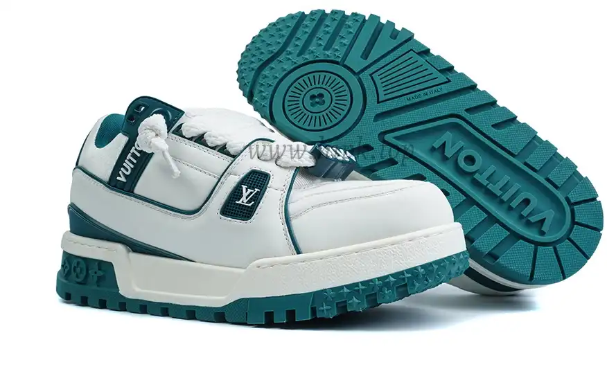 PK God Louis Vuitton Trainer Maxi Sneaker White Green RETAIL MATERIALS READY TO SHIP