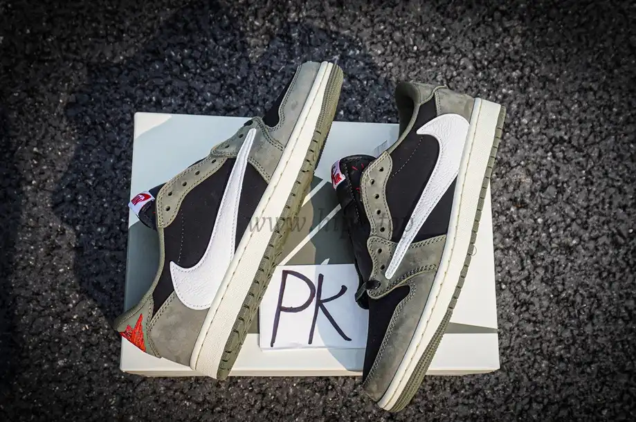 PK GOD Jordan 1 Retro Low OG SP Travis Scott Black Olive RETAIL MATERIALS READY TO SHIP