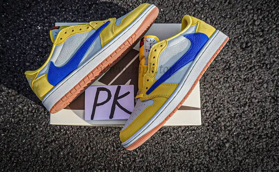 PK 4.0 Travis Scott x Air Jordan 1 Low OG Canary retail materials ready to ship1