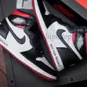 PK GOD AIR JORDAN 1 BRED TOE BEST VERSION THE ONLY CORRECT RETAIL LEATHER IN THE MARKET