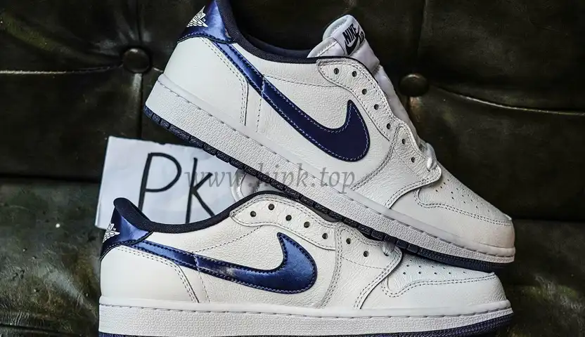 PK GOD Jordan 1 Retro LowMetallic Blue RETAIL MATERIALS READY TO SHIP