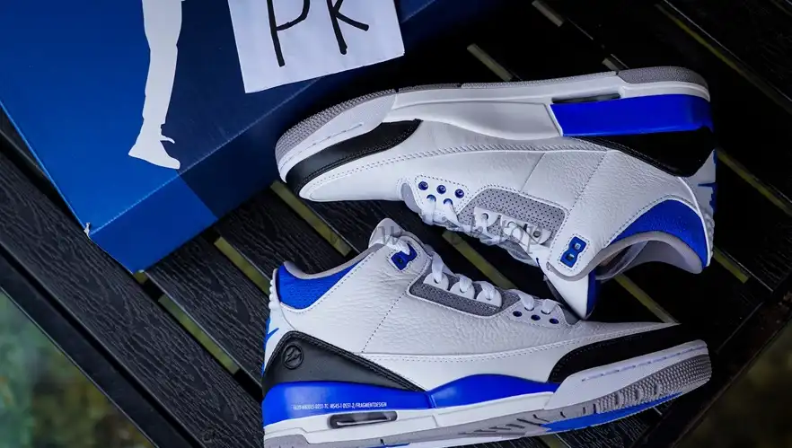 PK GOD Jordan 3 Retro Fragment Blue RETAIL MATERIALS READY TO SHIP