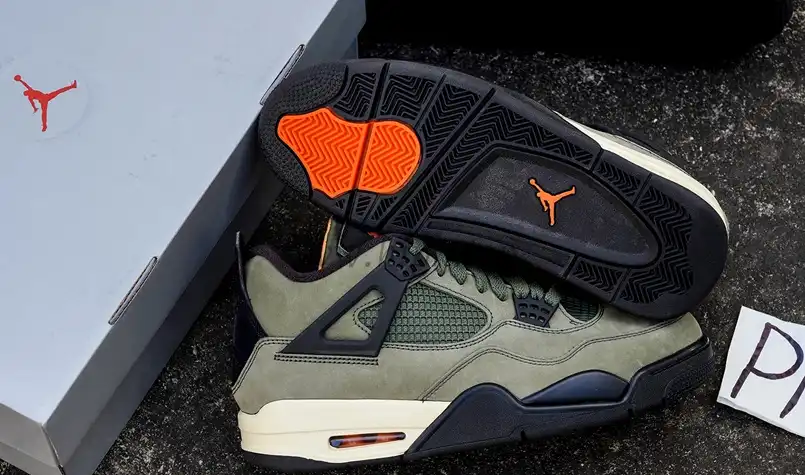 PK GOD Jordan 4 Undefeated Travis Scott Olive RETAIL MATERIALS READY TO SHIP