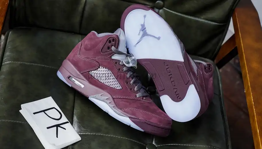 PK GOD Jordan 5 Retro Burgundy 2023 RETAIL MATERIALS READY TO SHIP