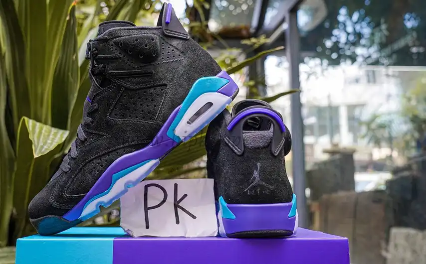 PK GOD Jordan Air Jordan 6 Aqua Black Purple RETAIL MATERIALS READY TO SHIP