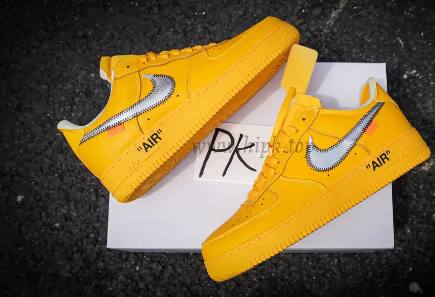 PK 5.0 Nike Air Force 1 Low Off-White University Gold RETAIL MATERIALS READY TO SHIP