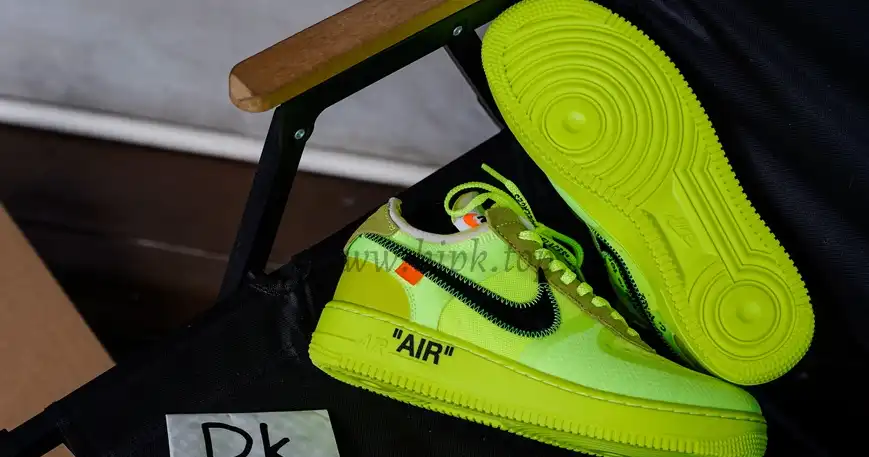 PK God OFF-WHITE x Nike Air Force 1 Volt OW AF1 Lemon Yellow AO4606-700 Ready to ship