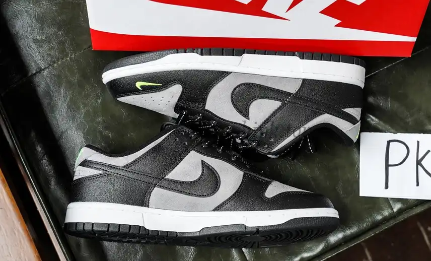 PK GOD Nike Dunk Low Black Grey Green Strike RETAIL MATERIALS READY TO SHIP