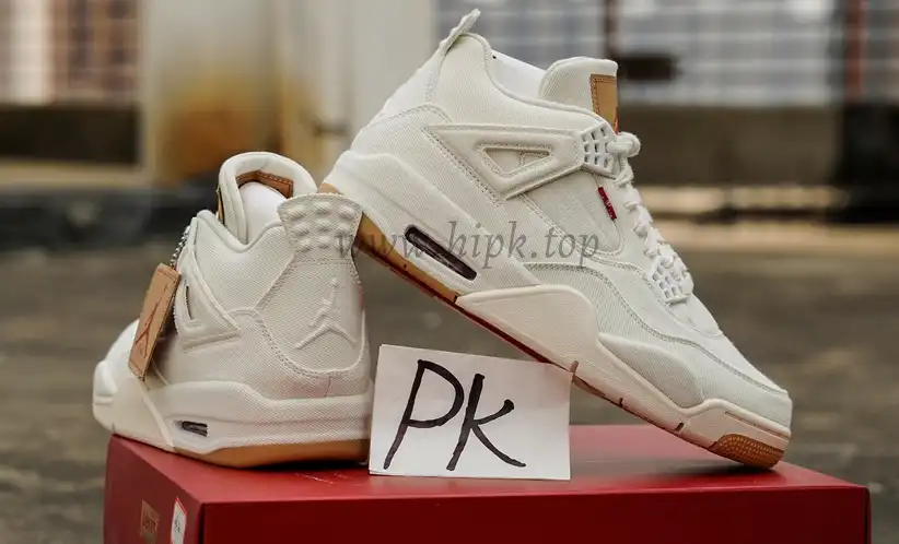 PK God Jordan 4 Retro Levi’s White RETAIL MATERIALS READY TO SHIP