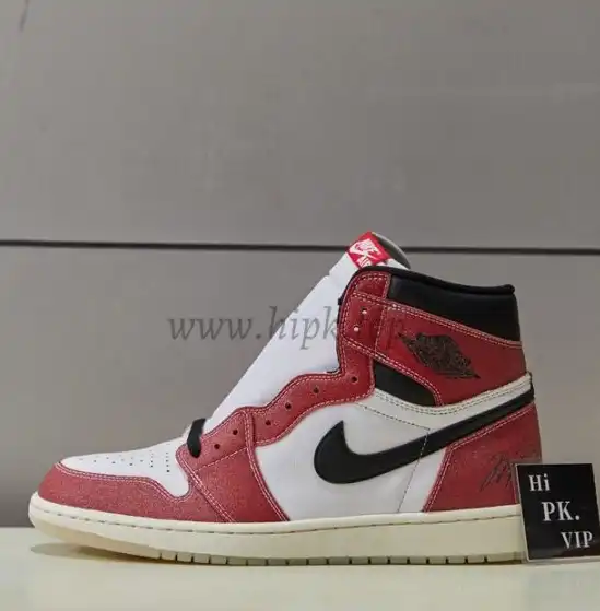 PK GOD Jordan 1 Retro High Neutral Grey Hyper Crimson RETAIL MATERIALS READY TO SHIP