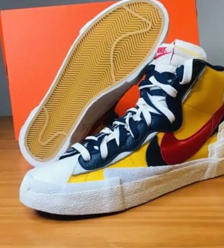 PK God exclusive Nike Sacai Blazer Hi Snow Beach MID yellow with real materails ready to ship