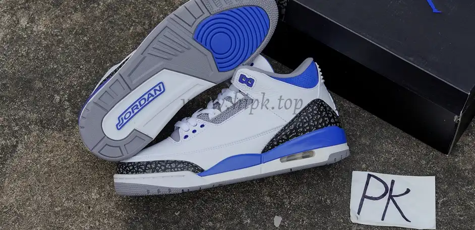 PK Jordan 3 racer blue retail materials ready to ship