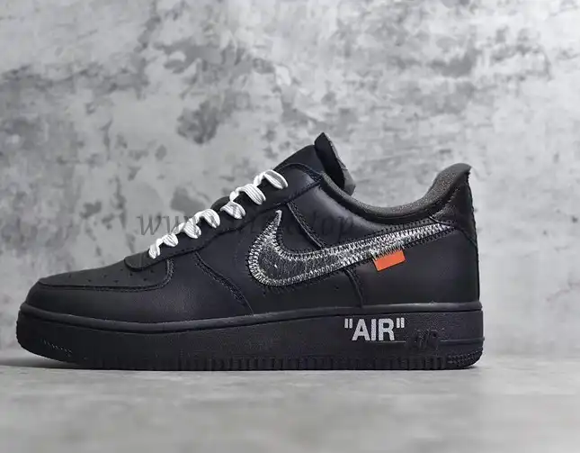 Pk God OFF-WHITE x Air Force 1 Low Black Silver retail materials ready to ship