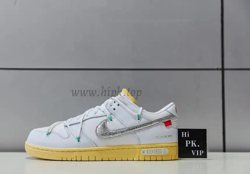 Pk God off white X dunk low the 50 white silver retail materials ready to ship