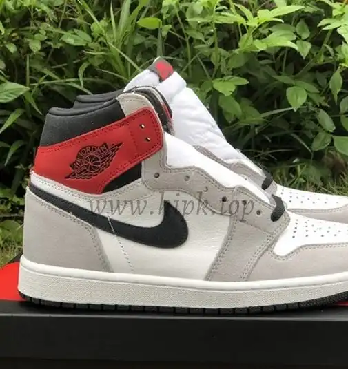 PK GOD Jordan 1 Retro High Neutral Grey Hyper Crimson RETAIL MATERIALS READY TO SHIP