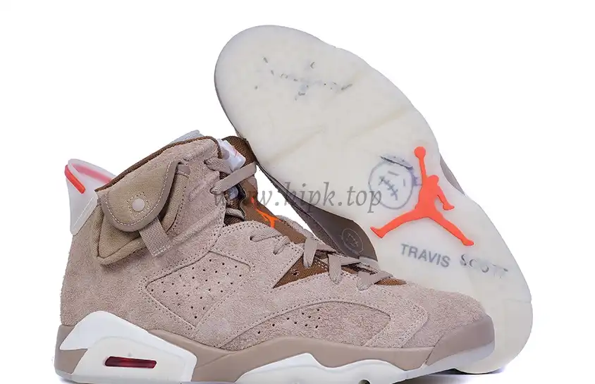 PK GOD Jordan 6 Retro Travis Scott British Khaki RETAIL MATERIALS READY TO SHIP