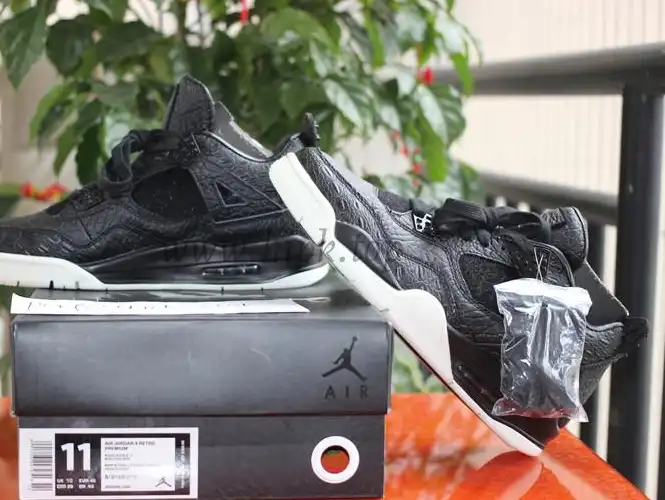 Authentic Air Jordan 4 Premium Black