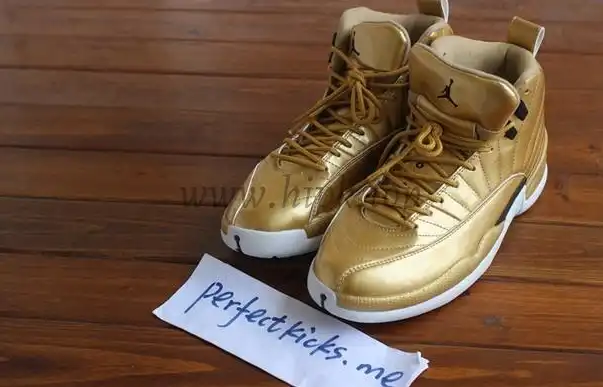 Authentic Air Jordan 12 Gold Pinnacle