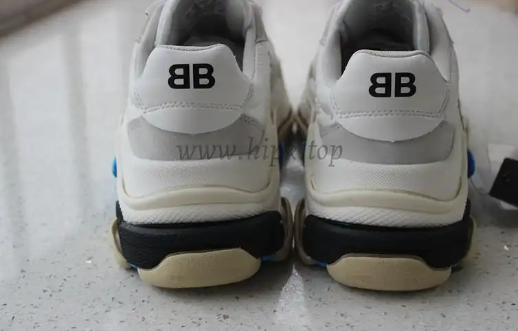 God Paris Triple S Trainers White Blue Black BB