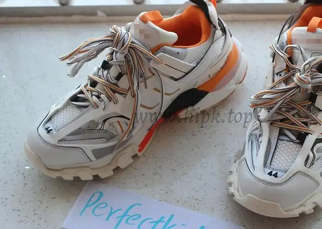 PK God exclusive Balencia Paris Track SneakersWhite Orange best version ready to ship