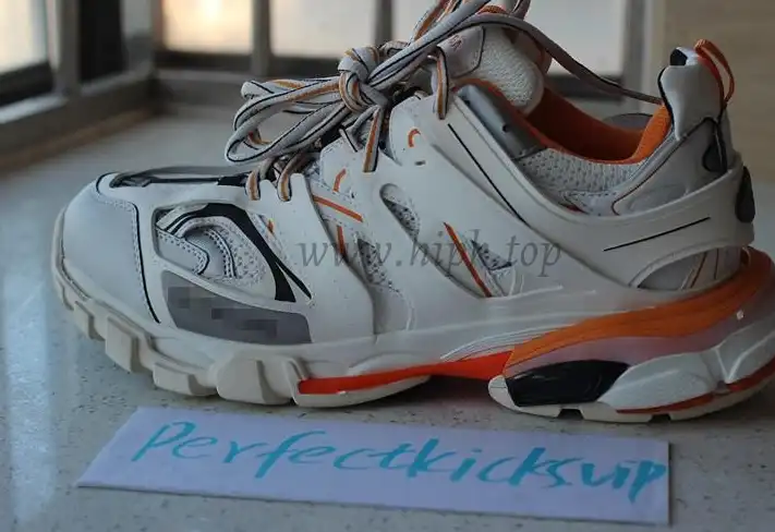 PK God exclusive Balencia Paris Track SneakersWhite Orange best version ready to ship