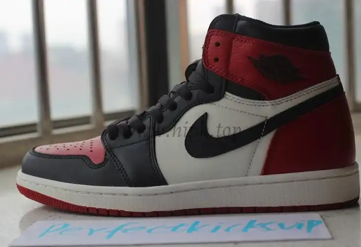 PK GOD AIR JORDAN 1 BRED TOE BEST VERSION THE ONLY CORRECT RETAIL LEATHER IN THE MARKET