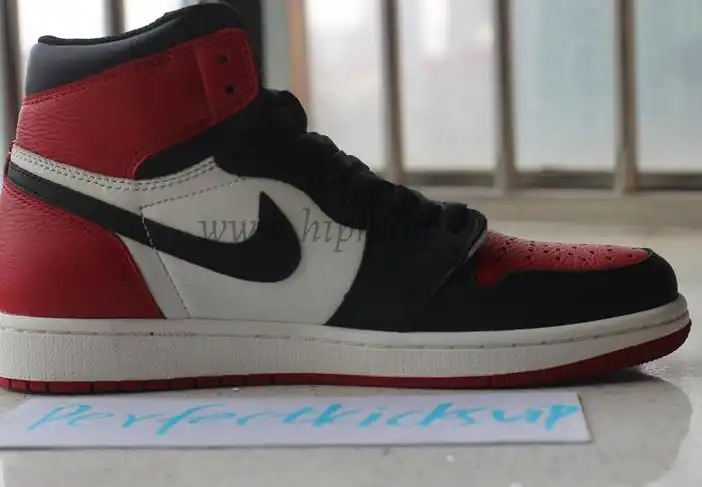 PK GOD AIR JORDAN 1 BRED TOE BEST VERSION THE ONLY CORRECT RETAIL LEATHER IN THE MARKET