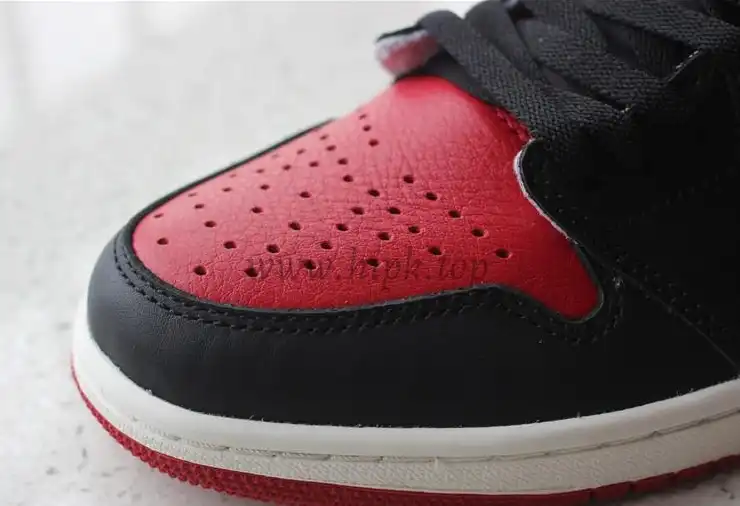 PK GOD AIR JORDAN 1 BRED TOE BEST VERSION THE ONLY CORRECT RETAIL LEATHER IN THE MARKET