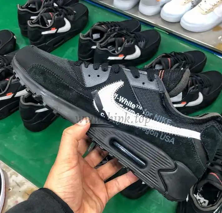 Pk God off white X air max 90 black aa7293-001 retail materials ready to ship