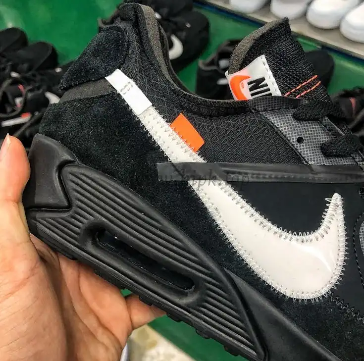 Pk God off white X air max 90 black aa7293-001 retail materials ready to ship