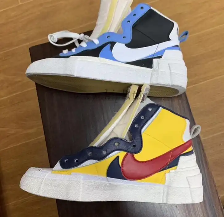 PK God exclusive Nike Sacai Blazer Hi Snow Beach MID yellow with real materails ready to ship