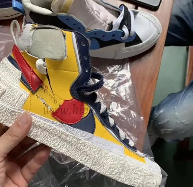 PK God exclusive Nike Sacai Blazer Hi Snow Beach MID yellow with real materails ready to ship