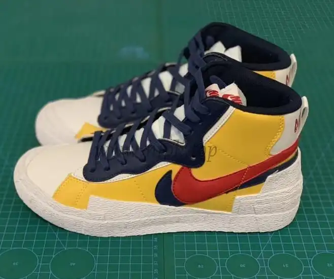 PK God exclusive Nike Sacai Blazer Hi Snow Beach MID yellow with real materails ready to ship