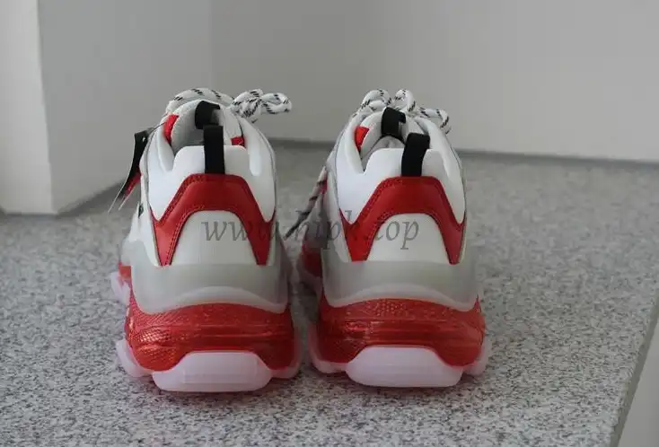 PK GOD PARIS TRIPLE S CLEAR SOLE TRAINER 19ss Red and White READY TO SHIP