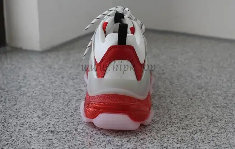 PK GOD PARIS TRIPLE S CLEAR SOLE TRAINER 19ss Red and White READY TO SHIP